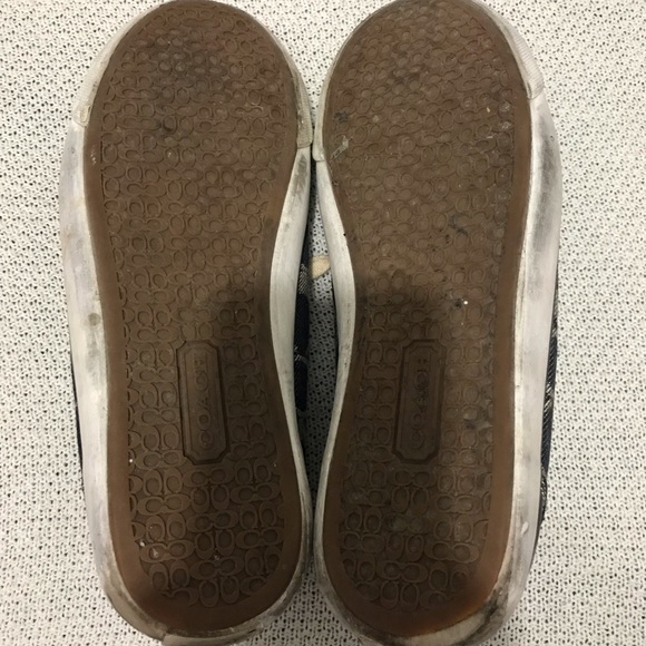 Coach Logo Black Canvas Tennis Shoes 7.5 - Picture 6 of 7